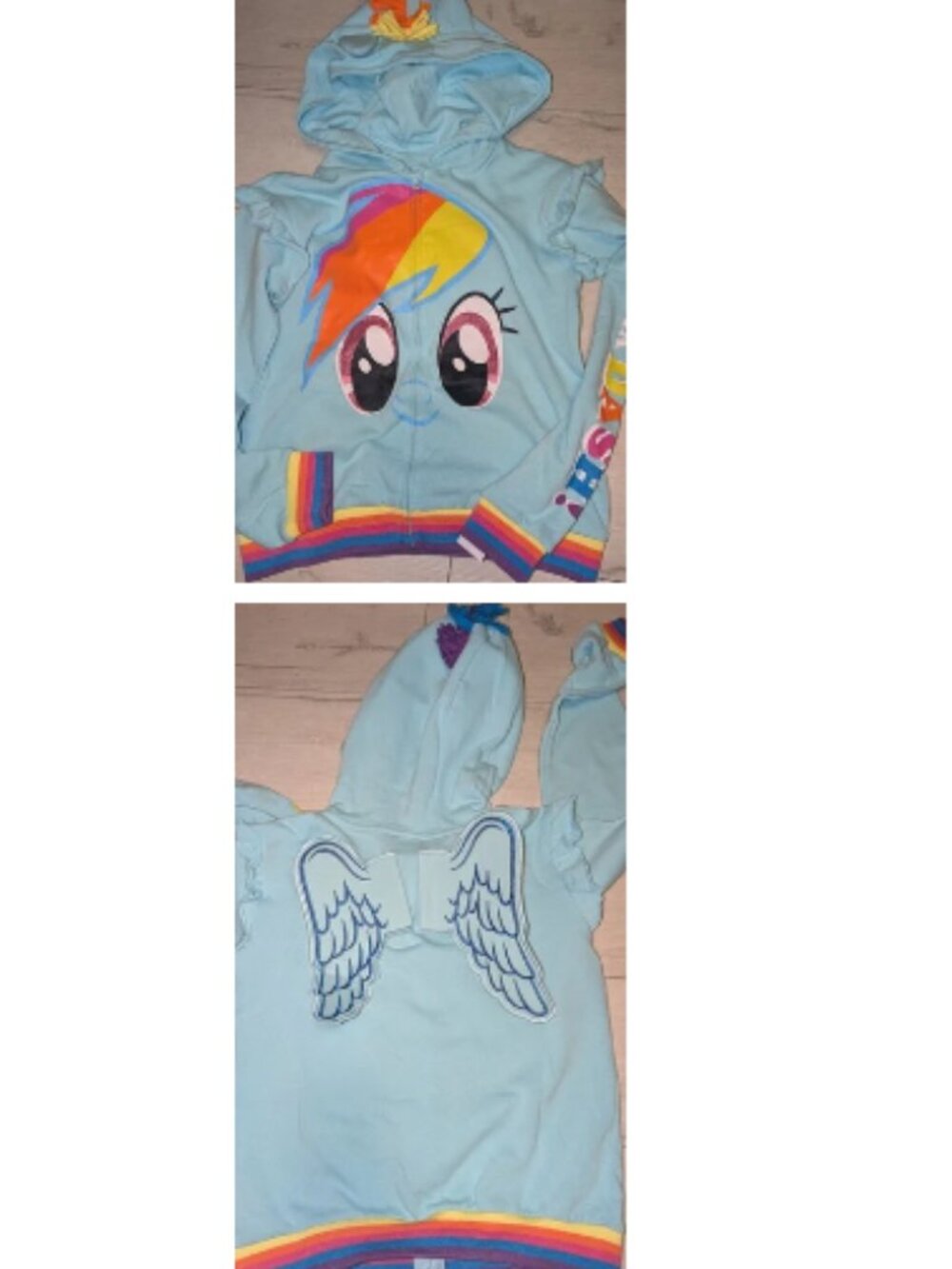 NWT Rainbow Dash My Little Pony Hoodie Sweater Girls Size 14